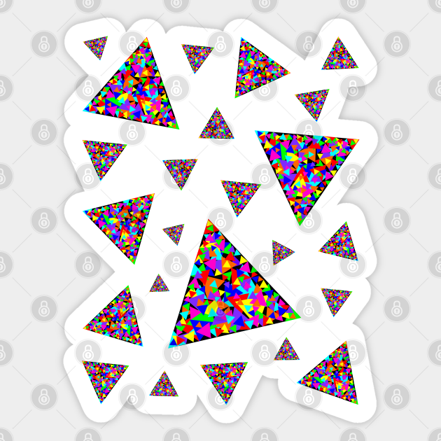 Rainbow triangles / Geometric abstraction Rainbow Triangles Sticker